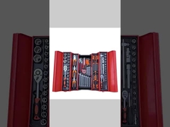 Cassetta Attrezzi in Ferro Combinata 85 Pezzi per Riparazioni Meccaniche, Set a Tre Strati Pieghevole, Set di Bussole per Utensili