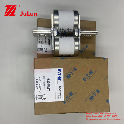 630MMT 690V BUSSMANN Ceramica rame doppia piastra piatta bullone Tipo fusibile 630A Corrente elettrica 0,43kg Peso