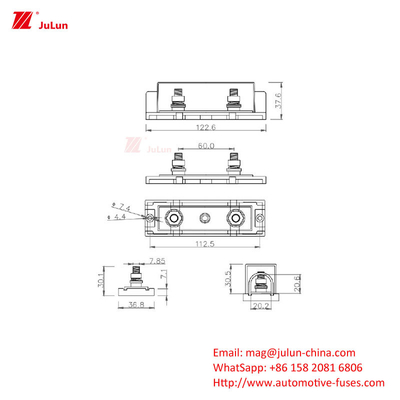 ANS/MIDI Piccolo portatore di fusibile a motore barca reset manuale interruttore di circuito No reset automatico
