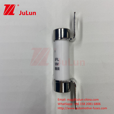 10A-50A 750VDC Fuse ceramica per autoveicoli con montatura a bullone Ev325 Capacità di rottura del fusibile EV325 20KA 50kA 15A 25A