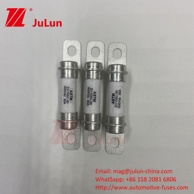 Immagazzinamento dell'energia con batteria 50A Fuse a rottura alta 500VDC Fuse a corrente continua tubo ceramico a rottura alta 30A Fuse di protezione della sicurezza Veicolo elettrico