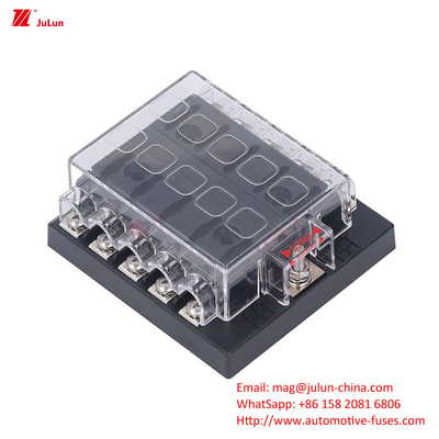 Casella di fusibili per auto a 10 vie a riga singola BX2103 50A Copper Car Spare Parts Fuse Holder Certificazione UE UL