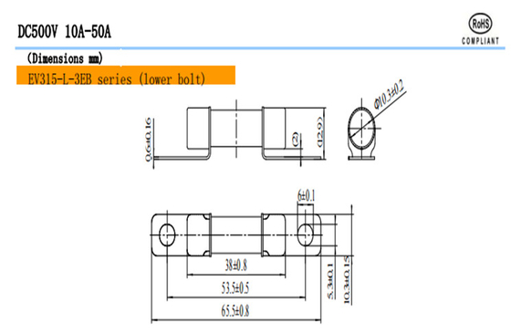 EV315-H EV315-L 3E / 3EB / 3ED Fusibili per veicoli stradali DC500V 10A-50A Auto elettrica speciale