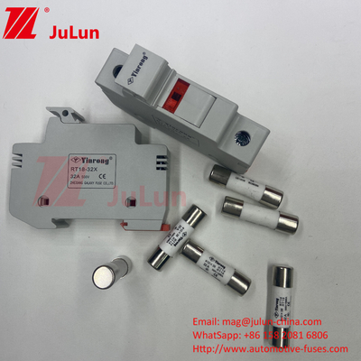 Tenitore con fusibile in ceramica per la protezione del modulo fotovoltaico 15A Fusibile fotovoltaico solare 1000V 10*38mm Din Rail Fusibile solare An