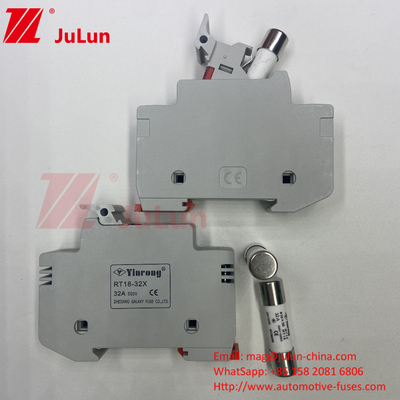 Tenitore con fusibile in ceramica per la protezione del modulo fotovoltaico 15A Fusibile fotovoltaico solare 1000V 10*38mm Din Rail Fusibile solare An
