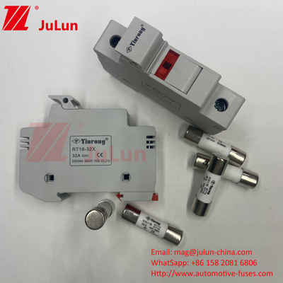 20A Solar PV Fuse Holder con fusibile per la scatola del bus fotovoltaico Nqqk RT16D-00 TPS Corrente continua 80V 250A Fuso di energia solare