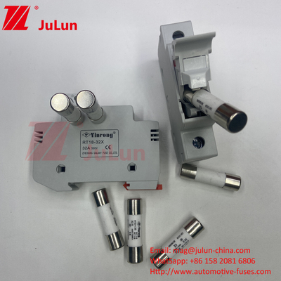 20A Solar PV Fuse Holder con fusibile per la scatola del bus fotovoltaico Nqqk RT16D-00 TPS Corrente continua 80V 250A Fuso di energia solare
