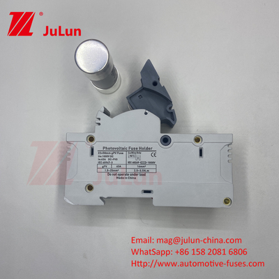 DIN Guida tenitore di fusibile 15A 1000VDC Con tenitore di fusibile ceramica Design14*85mm 32a 1000VDC Pv Fuse Holer