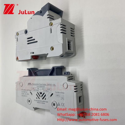 Fusibili fotovoltaici solari a corrente continua da 1000 V RT18 Serie 10x38 3P DIN Rail montato 32A Capacità per fusibile 1500V
