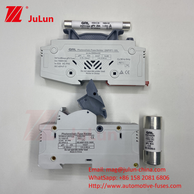 SeanRo Solar PV Din Rail Fuse Holder per Fuse Link 10*38mm 1000V 15amp Dc Fuse 25A