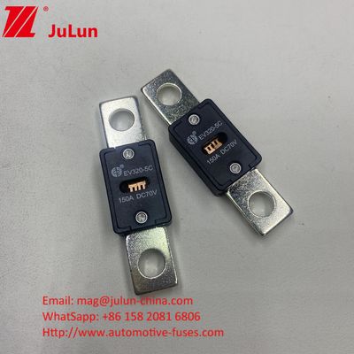 Distanza di foratura di 51 mm EV320-5X 125A 70VDC Fusibili ceramici per automobili con certificazione GB/T31465.5-2015 e tensione nominale 70VDC