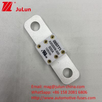 68*17.7*12mm A202008 350A 125VDC EV FUSE Alta capacità di rottura inferiore a 125Vdc Per ottimizzare le prestazioni dei veicoli elettrici