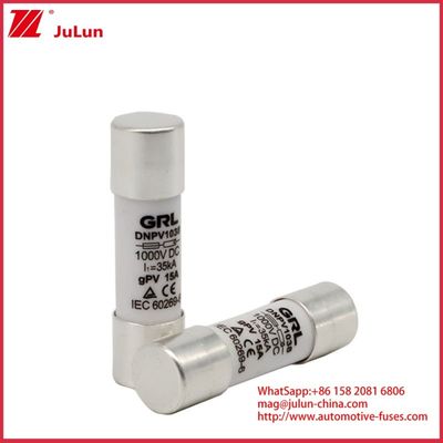 15A 1000VDC Fuse Link Solar GPV DC Fuse 10*38mm 32A Rating per la protezione elettrica nei sistemi fotovoltaici per l'uso con alloggiamento del fusibile