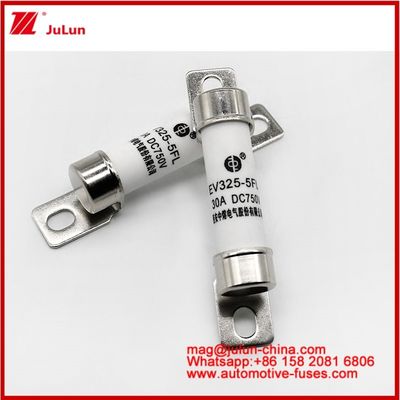 EV325-5FL 30A 750VDC Veicolo elettrico ad alta potenza di scossa meccanica fusibile ceramico tubolare EV o HEV Struttura a bullone di corrente compatta Resistente alle vibrazioni Eccellente prestazione CC