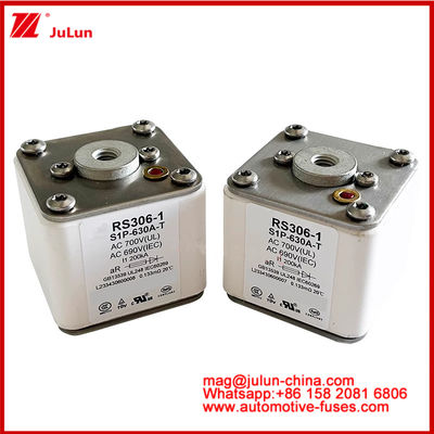 RS306-1 S1P-630A-T AC700 ((UL) Ar AC690V ((IEC) 200KV Fuso caremico quadrato EV o HEV Trazione di veicoli elettrici
