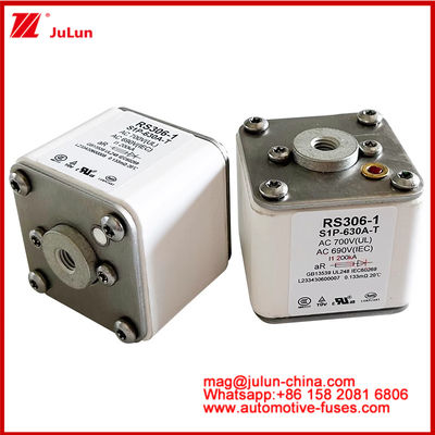 RS306-1 S1P-630A-T AC700 ((UL) Ar AC690V ((IEC) 200KV Fuso caremico quadrato EV o HEV Trazione di veicoli elettrici