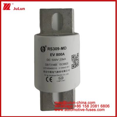 Struttura di connessione a bullone del veicolo elettrico Oro Caremic Tubular Car Micro Fusibili RS309-MD EV 800A DC500V 20KA Per l'automotive
