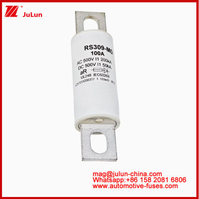 RS309-MD-100A 500VAC200KA 500VDC 50KA AR Caremic Tubular DC 100 Amp Car Fuse Per EV HEV Veicolo elettrico avvitato