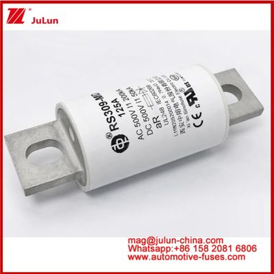 RS309-MD-125A Fusibili automatici in ceramica 500VAC200KA 500VDC 50KA AR DC Performance Tubulare Struttura di connessione del bullone automobilistico