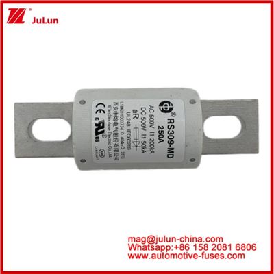 250A 500VAC Ev Fuse RS309-MD-200KA 500VDC 50KA AR Caremic DC Performance Tubulare Automobile Bolt Stud-mount
