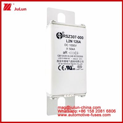 125A DC1000V 50KA AR Caremic Tubular RSZ307-000 Fuse L2N Per la protezione EV/HEV In Automobile Bolt Stud-mount Design
