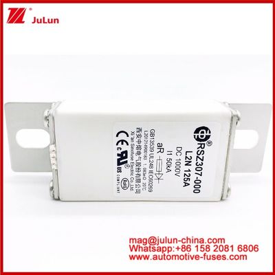 125A DC1000V 50KA AR Caremic Tubular RSZ307-000 Fuse L2N Per la protezione EV/HEV In Automobile Bolt Stud-mount Design