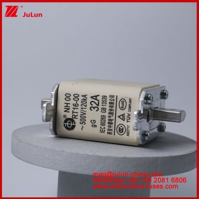 32A 500V NH00 RT16-00 120KA Ceramica auto fusibile auto lamina montato Per EV / HEV situazione del veicolo