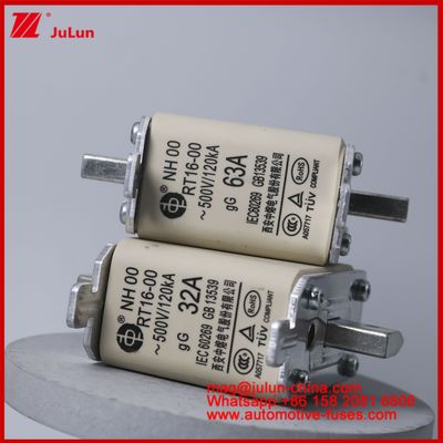 NH00 RT16-00 16A 500V 120KA Ceramica Anl Fuse Automobile Bolt Stud Mount Per EV / HEV