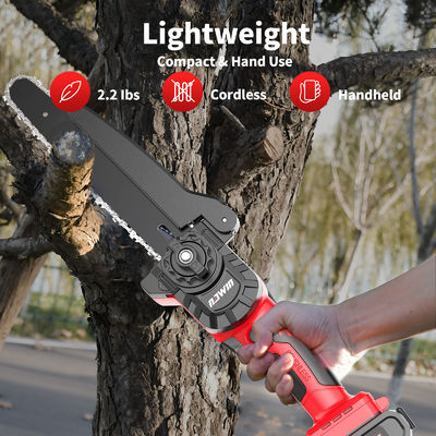Single Hand Durable 8 Inch Wood Chain Saw Motore elettrico senza fili Alta efficienza di lavoro