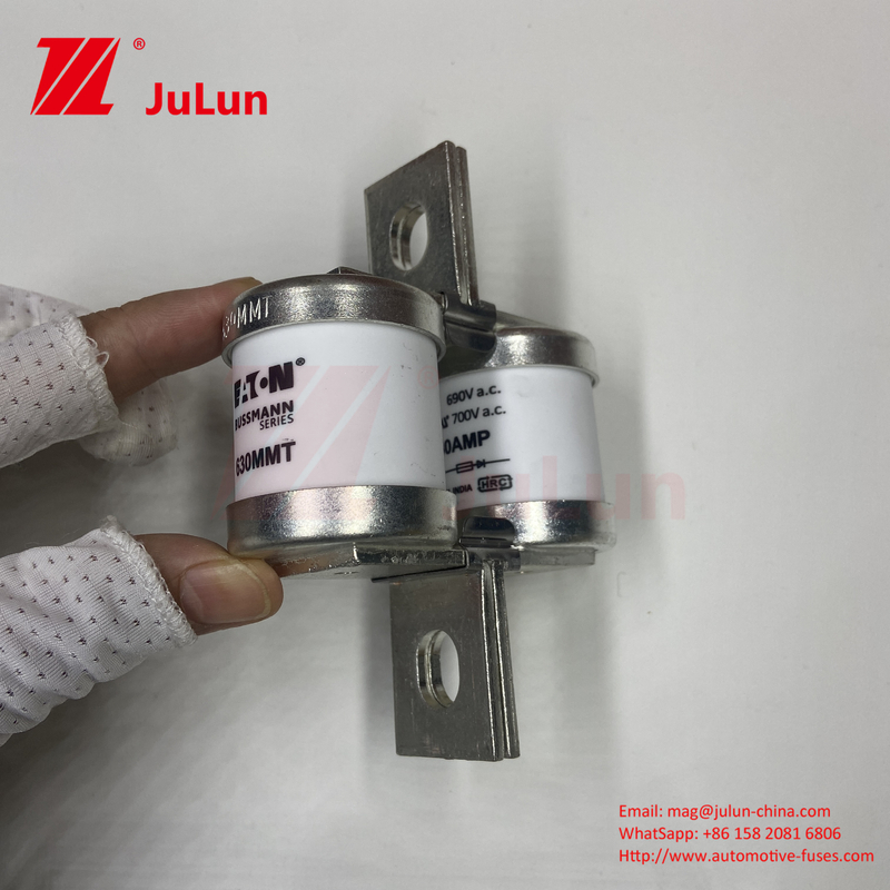 BUSSMANN 630MMT 690V Fusibili per autoveicoli in rame ceramico M6/M8 Installazione 630A Fusibili di sicurezza per corrente elettrica
