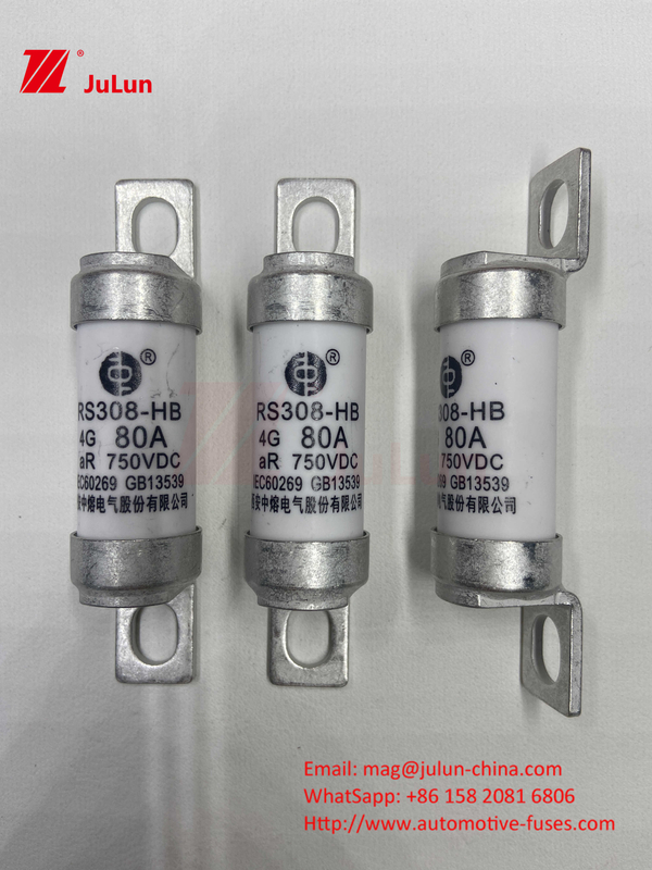 Fuse per veicoli elettrici RS308 DC750V 10A 15A 20A con eccellente resistenza alle vibrazioni 63A