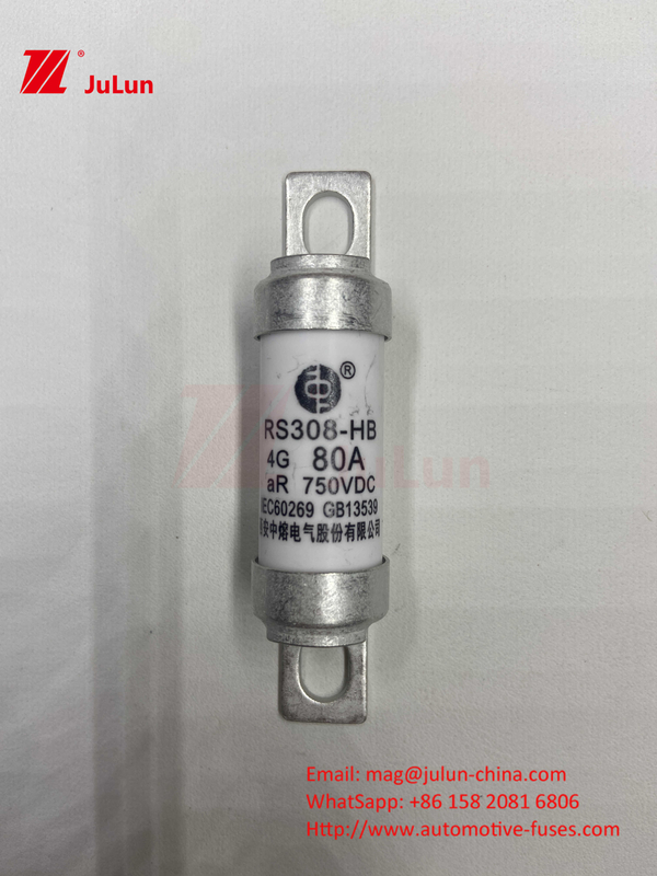 Fusibili per veicoli elettrici per il sistema di trazione di stoccaggio dell'energia e olted 750VDC 25A 30A 40A 50A per RS308 HB EV