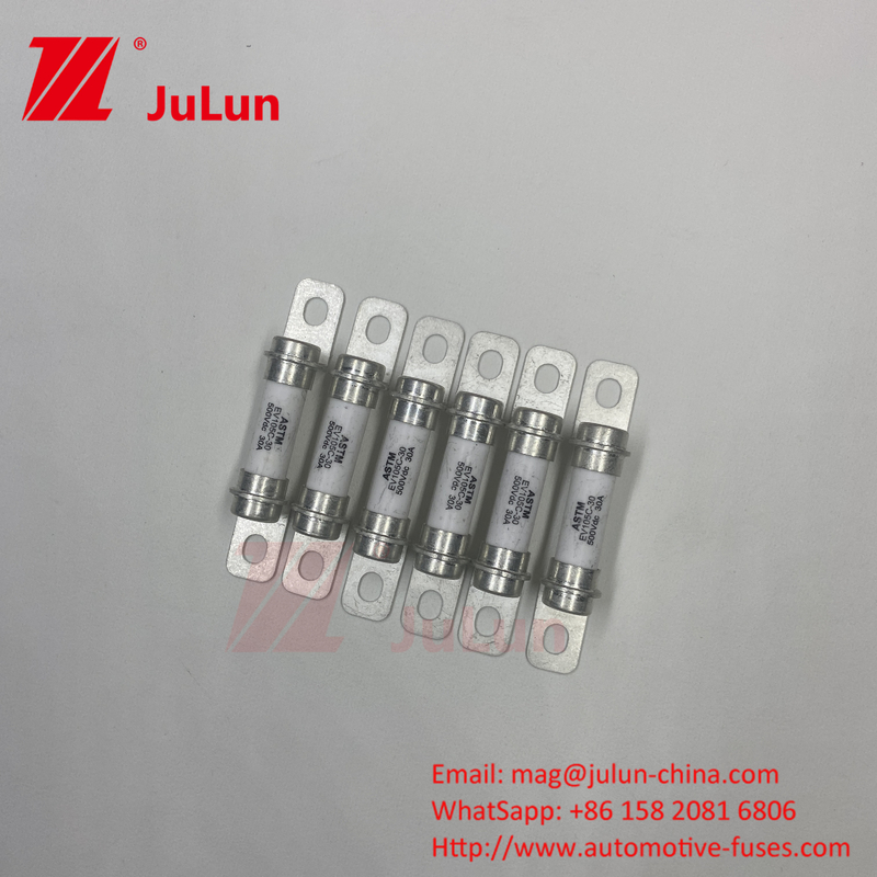 Immagazzinamento dell'energia con batteria 50A Fuse a rottura alta 500VDC Fuse a corrente continua tubo ceramico a rottura alta 30A Fuse di protezione della sicurezza Veicolo elettrico