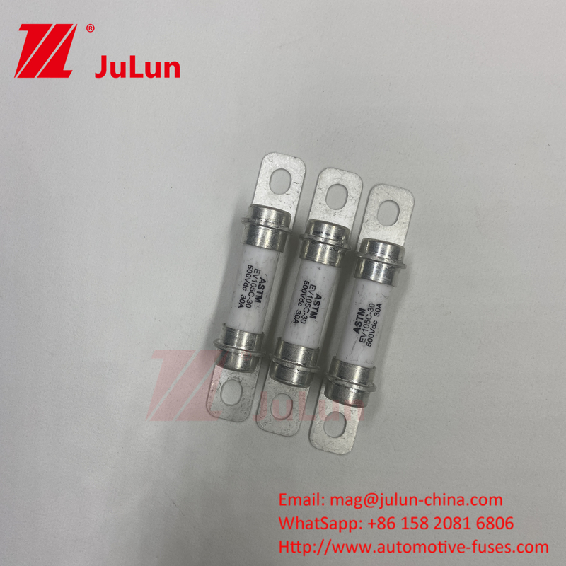 Tubo in ceramica a corrente continua a alta rottura 15A Fuse di protezione della sicurezza Veicolo elettrico 500VDC ESS30A 40A 50A Veicolo elettrico