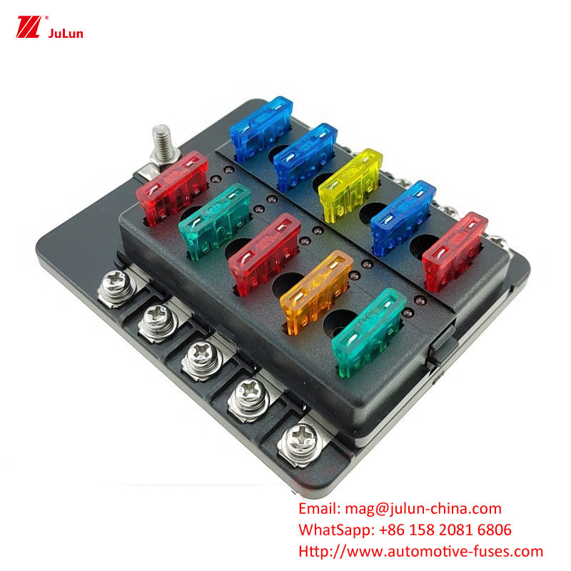 12 Way Fuse Box 12 Way Positive e Negative Car Boat Safety Seat With LED Light Car Insert Automatic Reset Car Fuse Sea
