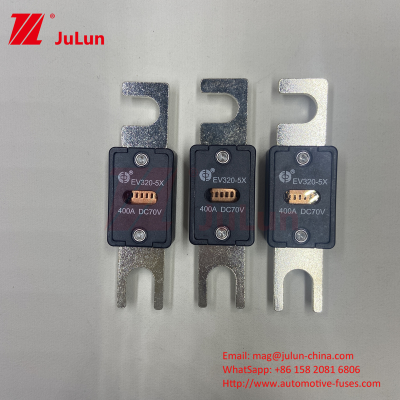Fusibili per veicoli elettrici EV a scatola 70VDC Voltaggio nominale M6 bullone tipo 250A EV320-5C