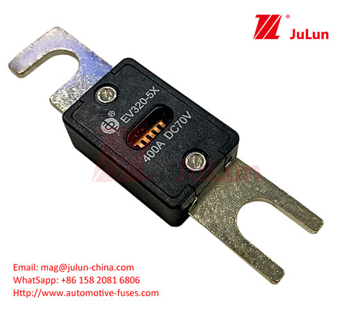 EV320-5C-225A-N 70VDC Logo personalizzato lame automobilistiche fusibili a vite in M6 M8 rame 80A-500A