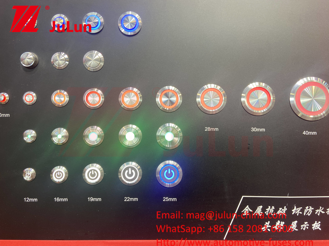 Push Button Switch Bouton Pusssoir reset PCB Metal Screw Round Button 16mm Acciaio inossidabile 1NO,1NC 2A