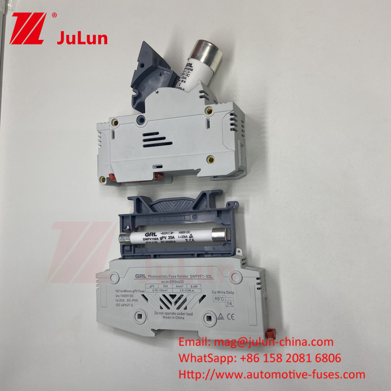 Fuse solare fotovoltaica con elemento di fusibile in rame Materiale RO17 a soffio veloce Ceramica DIN Rail Moun 22x58MM Fuso Italweber 500V