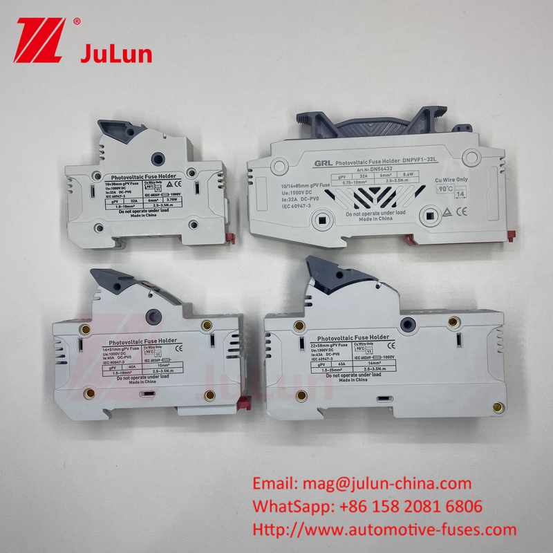 SeanRo Solar PV Din Rail Fuse Holder per Fuse Link 10*38mm 1000V 15amp Dc Fuse 25A