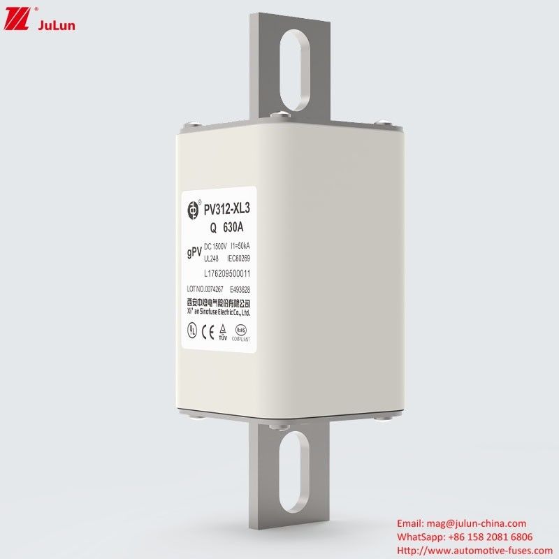 PV312-XL3-Q 630A Fusibili di protezione fotovoltaica a bullone con omologazioni UL TUV CE RoHS