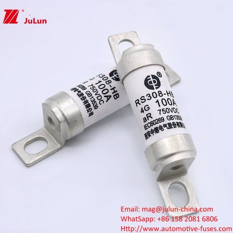 Fusibili per veicoli elettrici RS308 100A DC750V 50KA per terminali elettrici