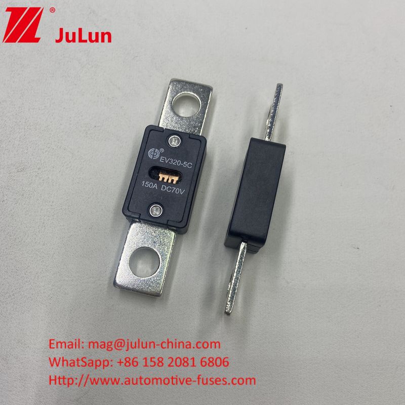 Distanza di foratura di 51 mm EV320-5X 125A 70VDC Fusibili ceramici per automobili con certificazione GB/T31465.5-2015 e tensione nominale 70VDC