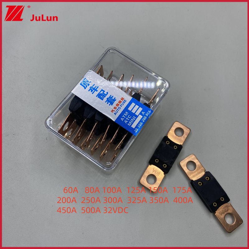 Fusoio per veicoli elettrici in rame 32VDC Fusoio piccolo 32V 48V 58V 80V 298 Serie 40A 50A 60A 80A 100A 150A 200A 250A 300A 350A 400A 450A 500A Bolt On MEGA Auto Fuso