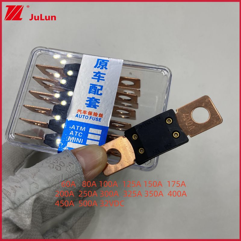 400A 32V Mega Fuse Bolt Down Auto Fuse Audio Holder 0298040.ZX Fuse per veicoli 60A 80A 100A 125A 150A 200A 250A 300A 400A 450A 500A Tipo terminale 32VDC