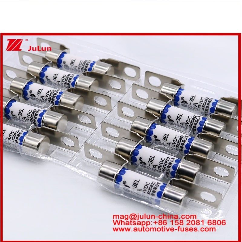 EV322-3EL 16A 700VDC Fuse Tubulare Ceramica Piccole dimensioni Alta rottura Sistema di trazione del veicolo elettrico Conversione di potenza Immagazzinamento di energia Caricabatterie di bordo