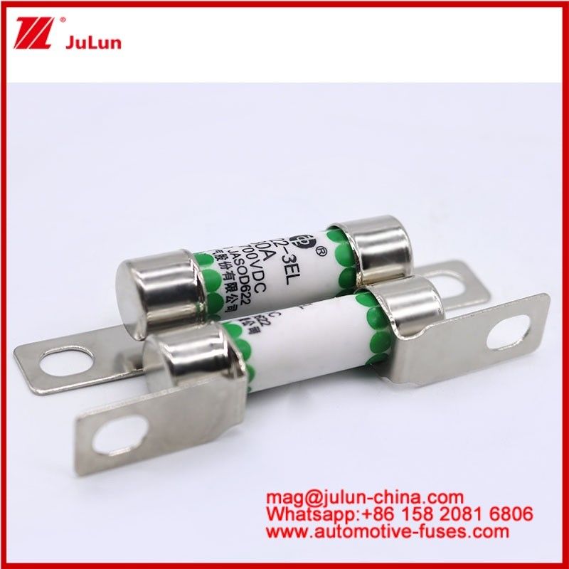 EV322 3EL 30A DC700V Fuse ceramica tubolare Fuse per veicoli elettrici Struttura di connessione a bullone con eccellente anti-vibrazione Anti-urto meccanico Anti-carico chimico Alta temperatura