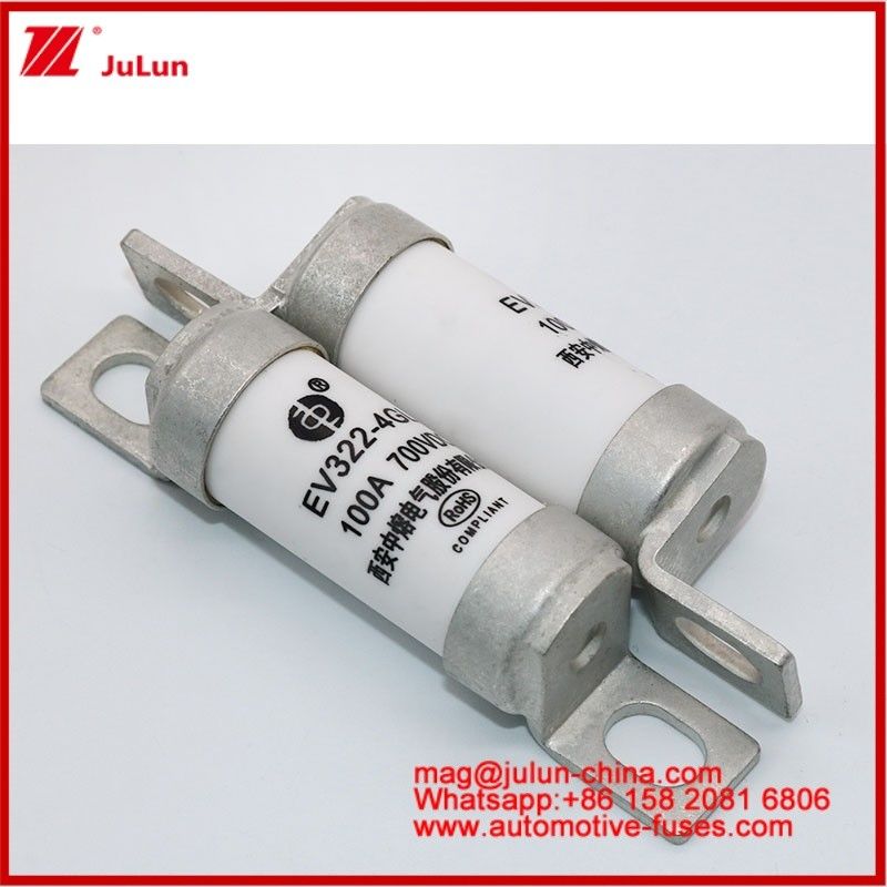 EV322 4GL 100A DC700V EV O HEV Veicolo elettrico Compatto Grandezza Alta corrente nominale Struttura avvitata Fuse ceramica tubolare