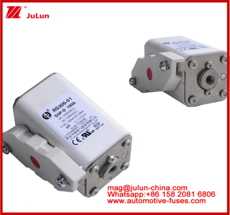 RS306-01-S5P-D 100A AC1250V DC1000V 50KA Fuse caremico quadrato adatto per il sistema di trazione dei veicoli elettrici Conversione di potenza Immagazzinamento di energia Caricabatterie di bordo