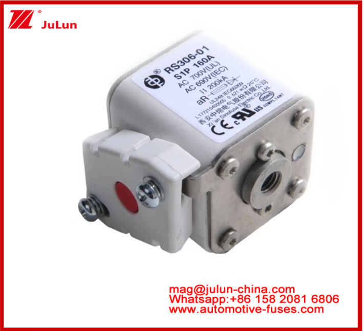 RS306-01-S1P160A AC700 ((UL) AR AC690V ((IEC) 200KV Fuse ceramica quadrata EV o HEV Stud-mount Piccole dimensioni Capacità di rottura di protezione da cortocircuito a corrente nominale elevata